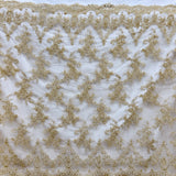 Corded Bridal Lace Fabric Embroidered Polyester Net Mesh 52 Inch