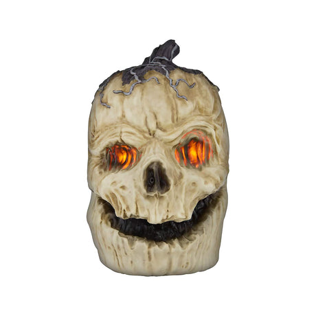Haunted Living Lighted White Jack-O-Lantern Battery Operated Animated Halloween Decoration