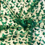 3D Butterflies Hunter Green Lace Fabric Embroidered by the Yard