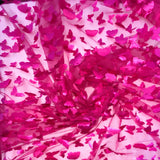 3D Butterflies Fuchsia Lace Fabric Embroidered by the Yard Decor