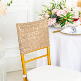 Champagne Gold Sequin Spandex Chair Caps 220 GSM Soft Shimmer