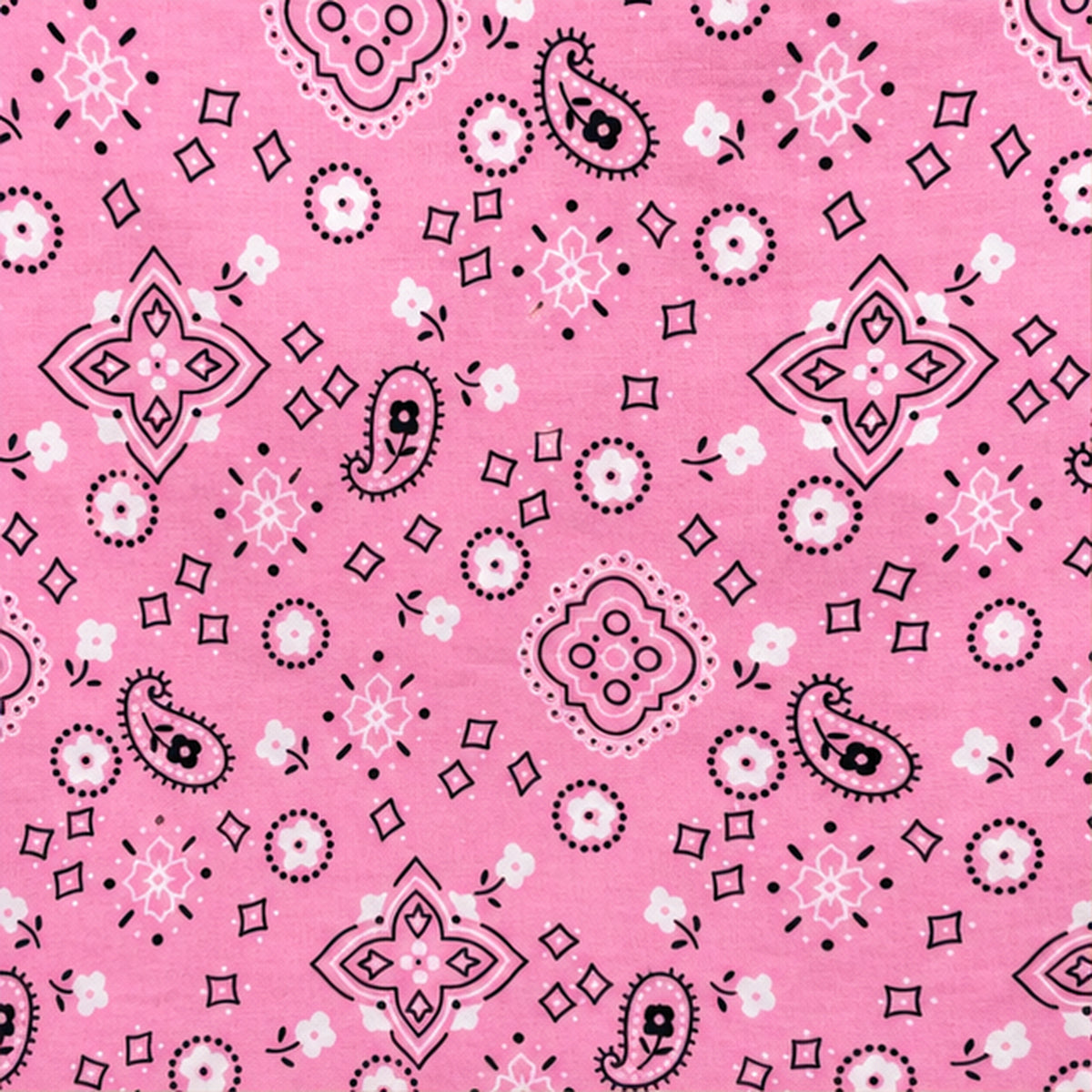 Paisley Bandanna Fabric Pink Poly Cotton Print by the Yard Decor