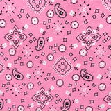 Paisley Bandanna Fabric Pink Poly Cotton Print by the Yard Decor