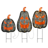 2ft 96in Lighted Jack-o-Lantern Yard Decoration 3 Pack