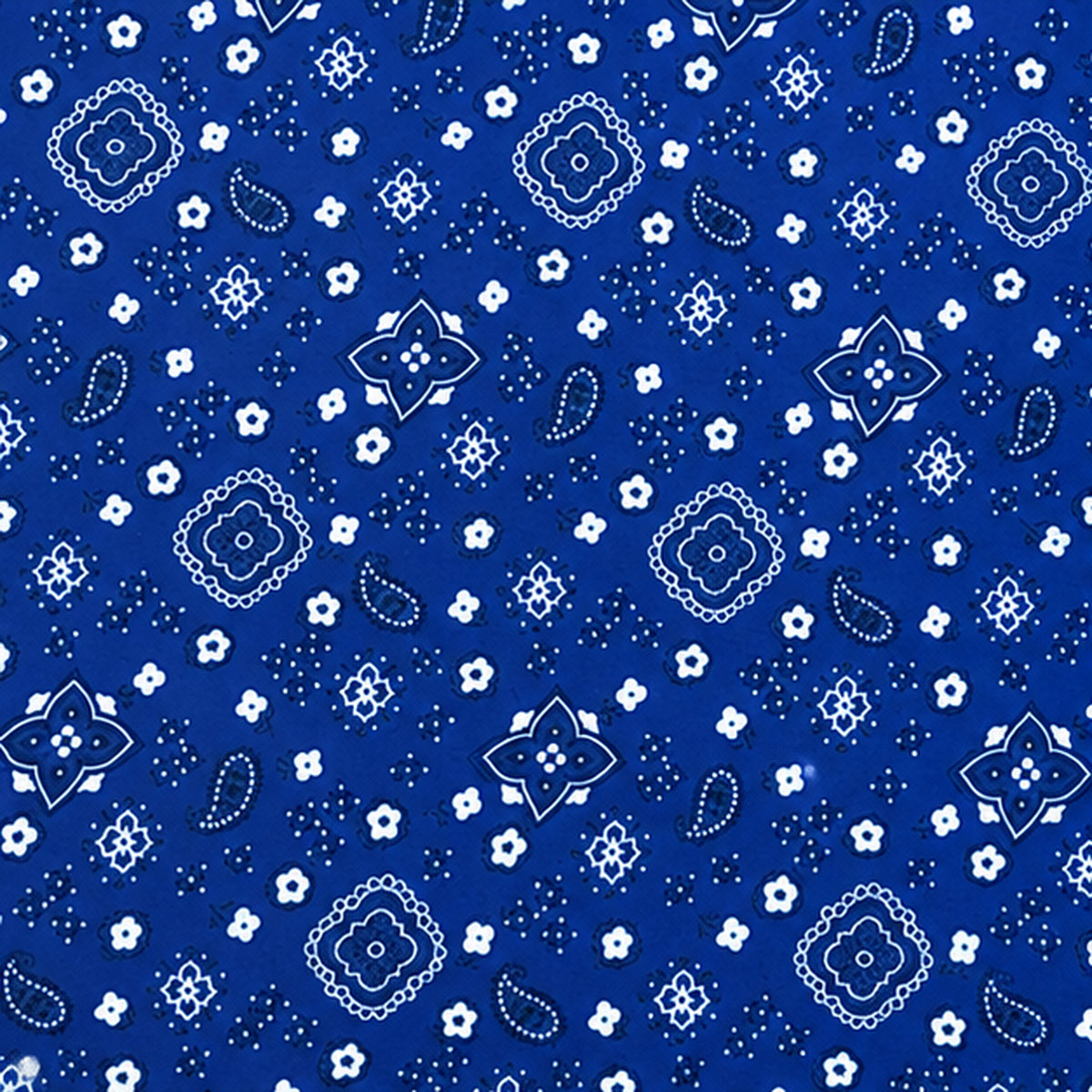 Paisley Bandanna Fabric Royal Poly Cotton Print by the Yard Decor