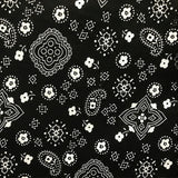 Paisley Bandanna Fabric Black Poly Cotton Print by the Yard Decor