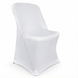 White Premium Spandex Lifetime Folding Chair Cover Stretch Fit