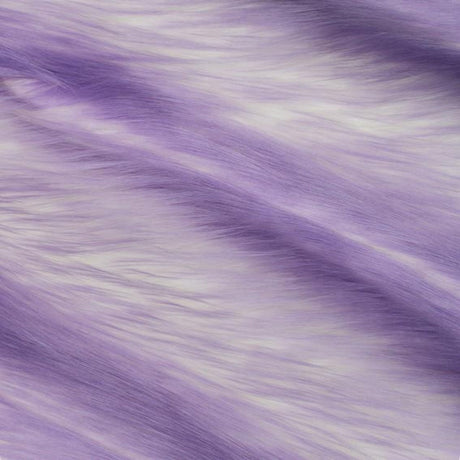 1 Yard Snow Luxury Two Tone Shaggy Faux Fur Fabric 58"/60" Width
