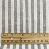 1 Yard Pure Linen Yarn Dyed 1/4 Inch Stripe Two Tone Natural Off Fabric 58 Inch Width