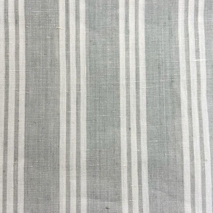 1 Yard Ivory Pure Linen Yarn Dyed 2 Tone Stripe Sage Fabric 58 Inch Width