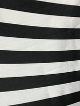 2 Inch Black/White Stripe Satin Fabric - Black/White Horizontal Stripes, 59/60" Width (1 Yard)