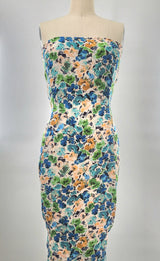 Rayon Crinkle Crepon 1 Yard Fabric Turquoise 50/52" Lightweight Apparel Fabric