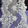 1 Yard Beaded Double Sided Lace Trimming Embroidered on 100% Polyester Net Mesh 6? Wide