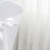 10 Pieces White Polyester Chair Sashes 8"x108" with Serged Edges for Events