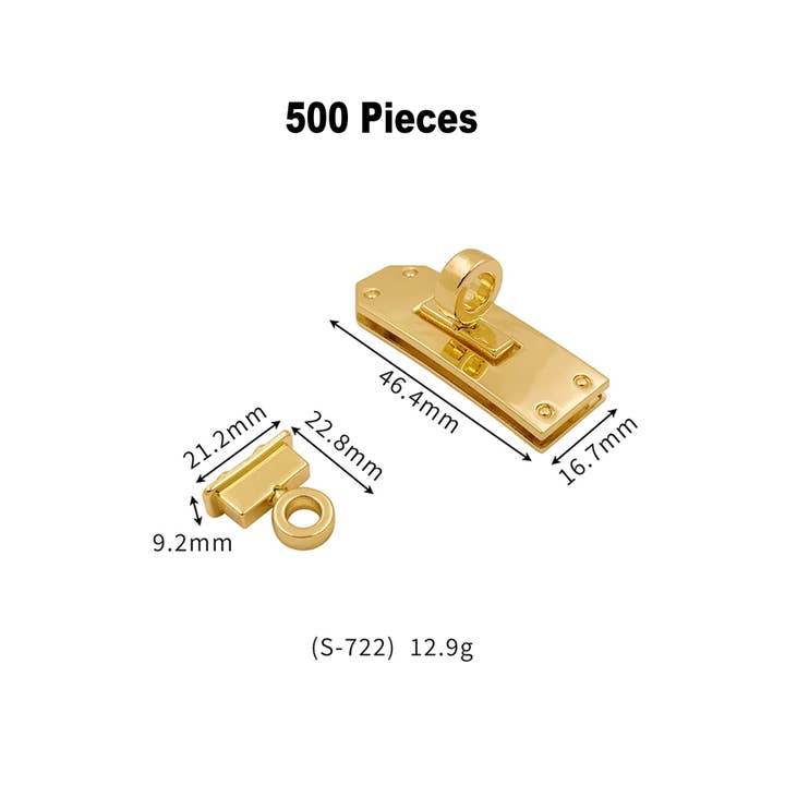 S722 Bag Lock Clasp Fasteners Metal Clasp Lock for Ba