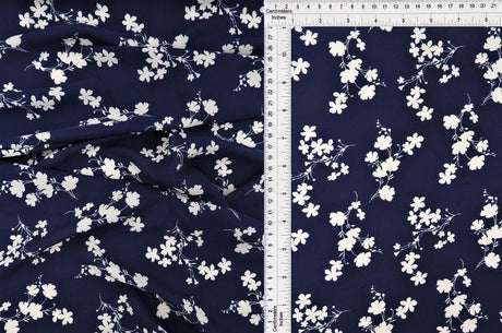1 Yard Wool Dobby Floral Print Fabric, 58/59'' Wide 100% Polyester