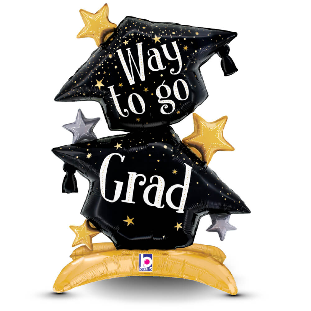 Betallic, Graduation, Grad Cap, Foil Balloon, Party Decor, Standups, Graduation, Party Balloon, Helium, Mylar, 4th july/ gradution (laballoons)