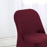 1 Piece Burgundy Stretch Spandex Chair Cover for Elegant Folding Seating