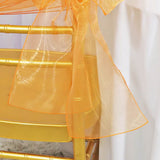 10 Pieces Tangerine Organza Chair Sashes 8"x108" Sheer Orange Chair Wraps for Events