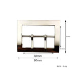 60mm Double Pin Zinc Alloy Belt Buckle for Leather Bags