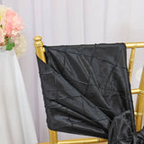 10 Pieces Chic 9.5 by 108 inch Pintuck Taffeta Chair Sashes Black