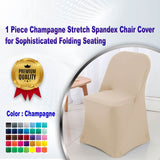 1 Piece Champagne Stretch Spandex Chair Cover for Sophisticated Folding Seating