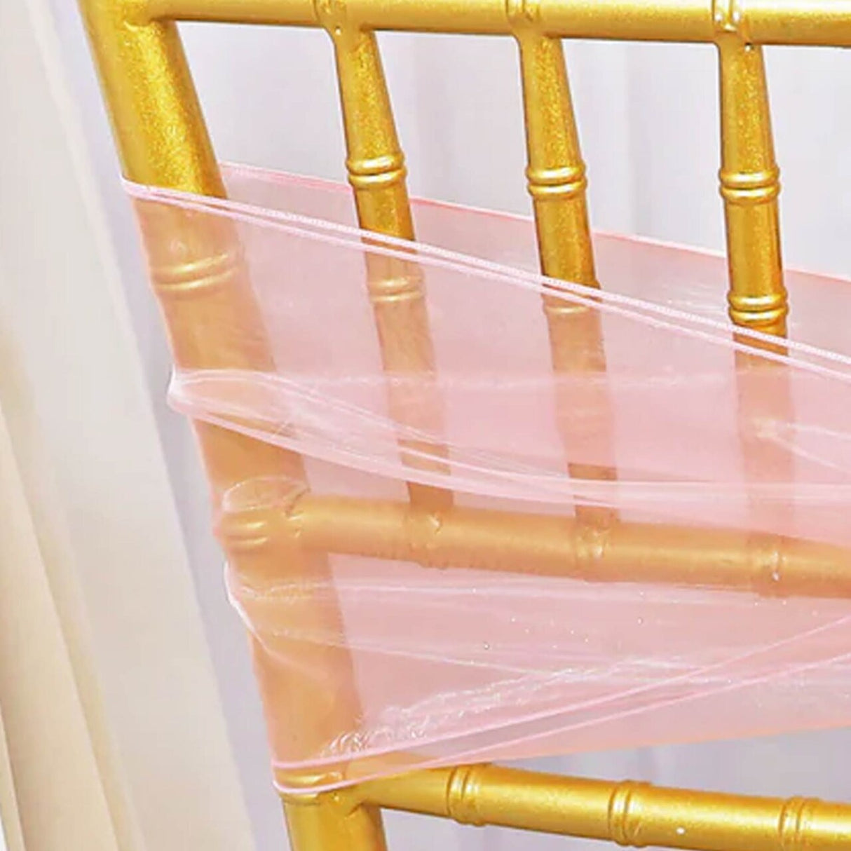 10 Pieces Pink Organza Chair Sashes 8"x108" Sheer Elegant Event Accessory