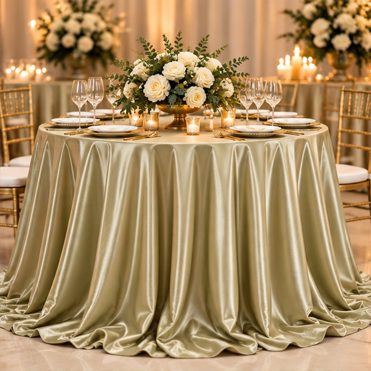 Champagne Low Stretch Polyester Fabric Extra Wide 108/120 Inch