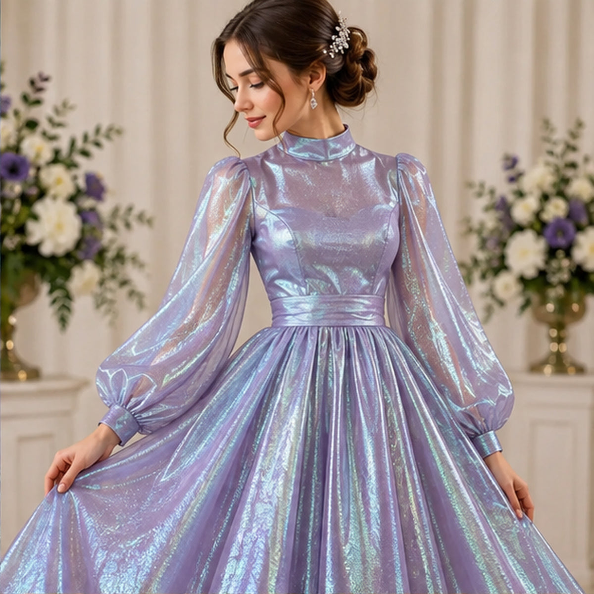 Lavender Crush Barbie Organza Fabric Shiny Sheer by the Yard