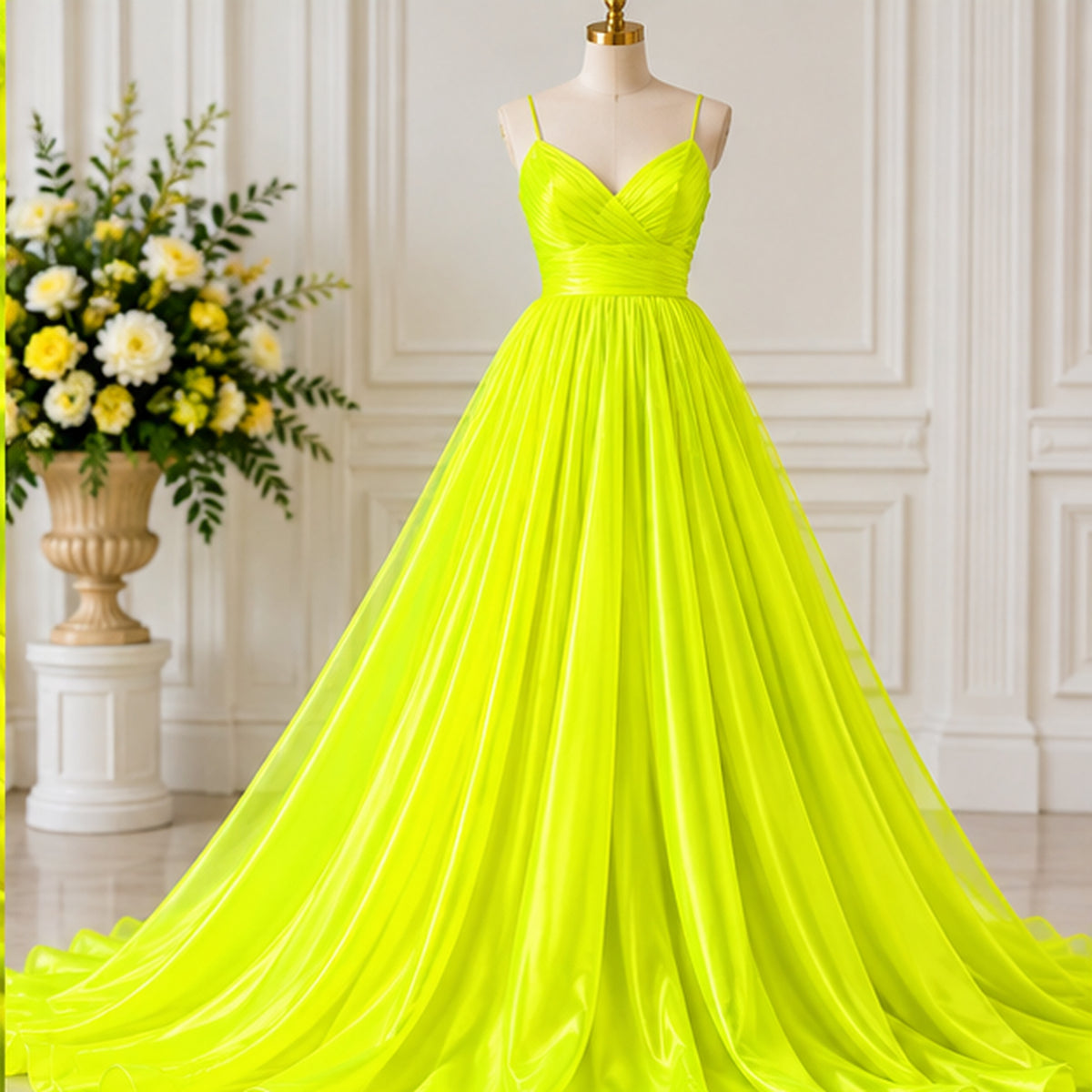 Neon Yellow Low Stretch Polyester Tricot Fabric 108/120 Inch Yard
