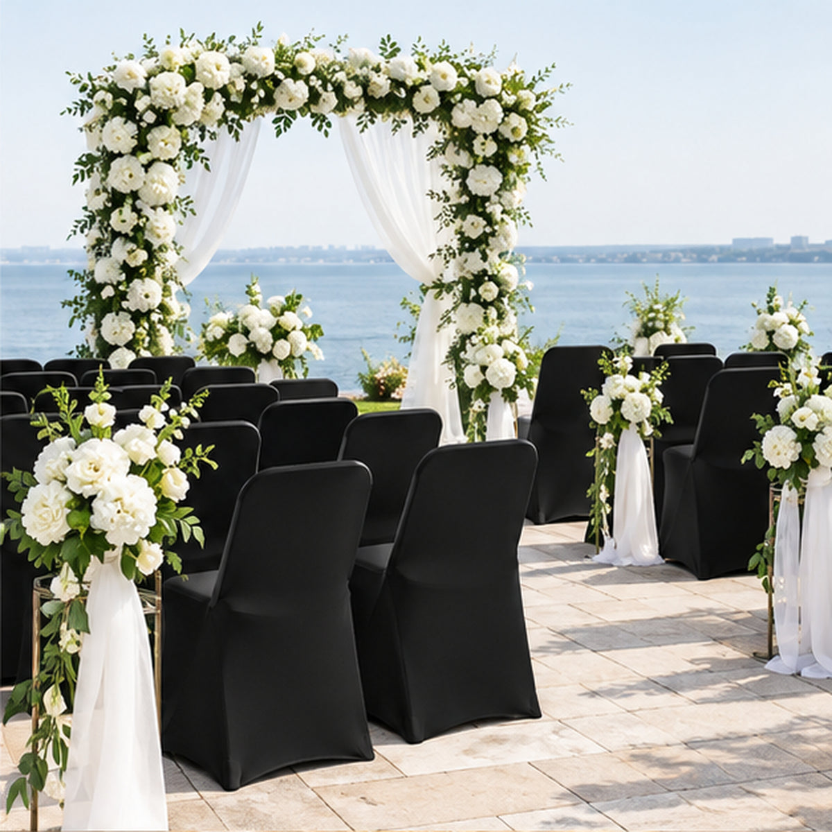 Black Premium Spandex Lifetime Folding Chair Cover 220 GSM 1pc