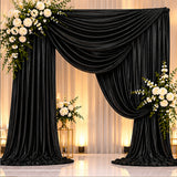 Black Low Stretch Polyester Fabric Extra Wide 108/120 Inch Yard