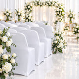 White Premium Spandex Lifetime Folding Chair Cover Stretch Fit