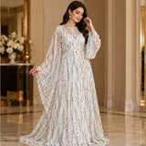 Hand Sequined Chiffon Fabric White Embellished Wide by the Yard