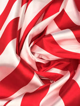 2 Inch Red/White Stripe Satin Fabric - Red/White Horizontal Stripes, 59/60" Width (1 Yard)