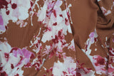8×3 Yummy Rib Floral Print Fabric Soft Stretch Knit, 87% Polyester 13% Spandex & 58/60'' Wide