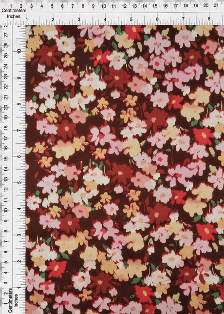 1 Yard Satin Floral Print Fabric, 57/58? Wide 100% Polyester