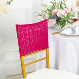 1 Piece Fuchsia Sequin Spandex Chair Cap 13.5 inch by 10 inch Wedding Party Decor