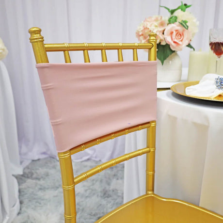 10 Pieces Soft Blush Pink Or Rose Gold Stretch Spandex Chair Bands 7 x 13 Inches