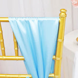 10 Pieces Baby Blue Satin Chair Sashes Soft 8"x108" Event Decor