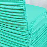 1 Piece Tiff Blue Aqua Rouge Chair Cover, Ruffled Spandex Fit for Banquet Chairs