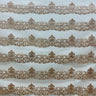 1 Yard Turquoise Glitter Mesh Fabric Ornate Floral Design 55 Inch Width