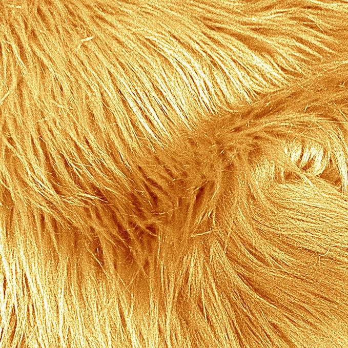 1 Yard Shaggy Faux Fur Fabric – 100% Polyester, 60" Wide Long Pile Plush Fur