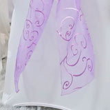 10 Pieces Lavender Embroidered Organza Chair Sashes Sheer Decorative Wedding Chair Bows 8"x108"