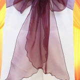 10 Pieces Plum Angle End Organza Chair Sashes, 12"x116" Elegant Event Wraps