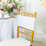 10 Pieces Sparkling White Sequin Stretch Spandex Chair Bands 7 x 13 Inches