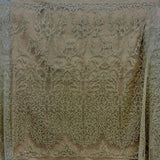 1 Yard Rose Gold Beaded Lace Fabric, Embroidered Polyester Mesh, 52" Wide,
