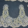 1 Yard Corded Embroidered Lace Trim 9" Wide 100% Polyester Net Mesh for Bridal & Evening Wear