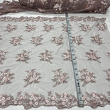 1 Yard Beaded Double Sided 3D Floral Lace Trimming 100% Polyester Net Mesh 21" Wide