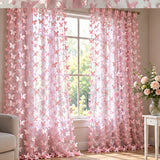 3D Butterflies Lt. Pink Lace Fabric Embroidered by the Yard Decor